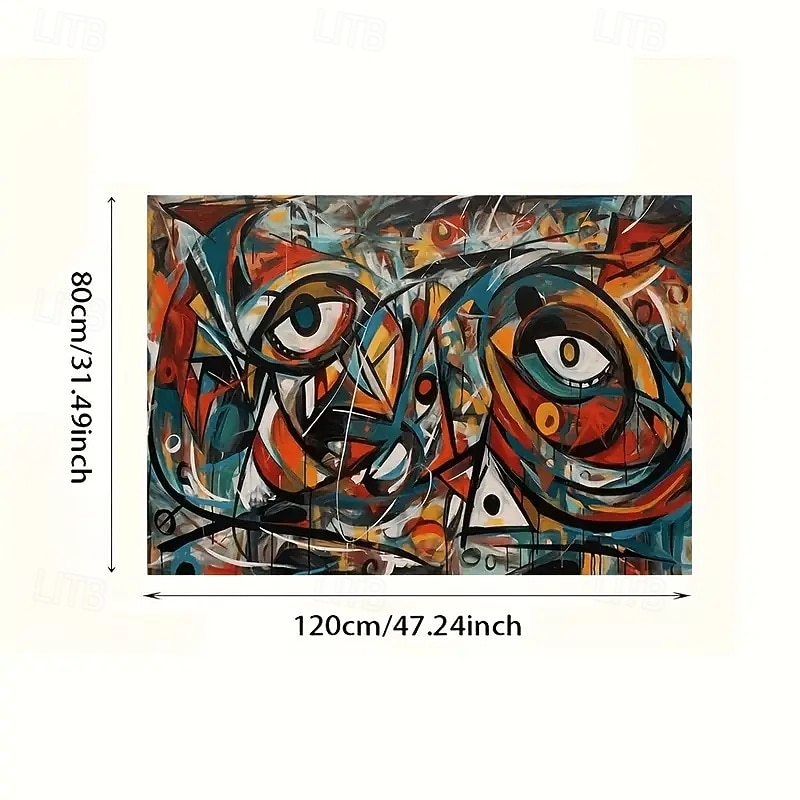 A Large Abstract Modern Art Canvas Print Unframed Picasso Style Wall Painting. Mixed Tones. No Electricity Required Decorative Poster Suitable For Living Room And Bedroom.3