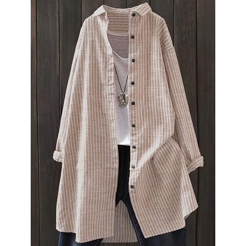 Women's Shirt Jacket Casual Jacket Comfortable Breathable Buttons Print Casual Plaid Vacation Street Casual Daily Wear Single Breasted Long Turndown Regular Fit Long Sleeve Outerwear Black Red Blue3