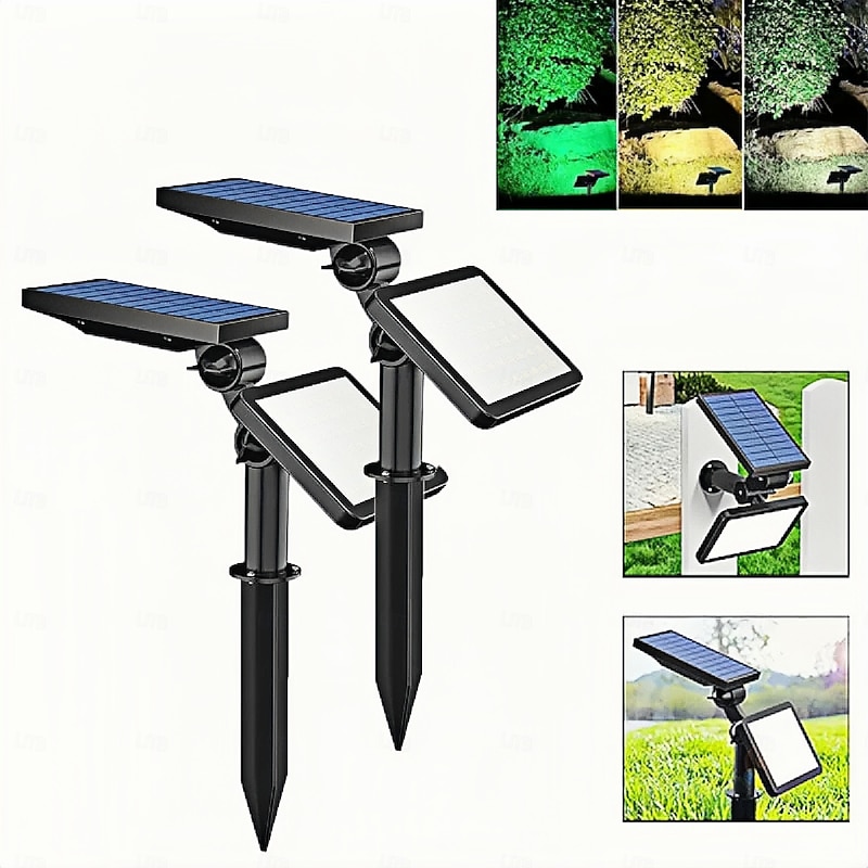 Solar Pathway Lights Garden Lamp Outlier Solar Energy Adjustment Ground Lamp Ip65 Lawn Garden Decorative Lamp Waterproof Wall Lighting 1PC