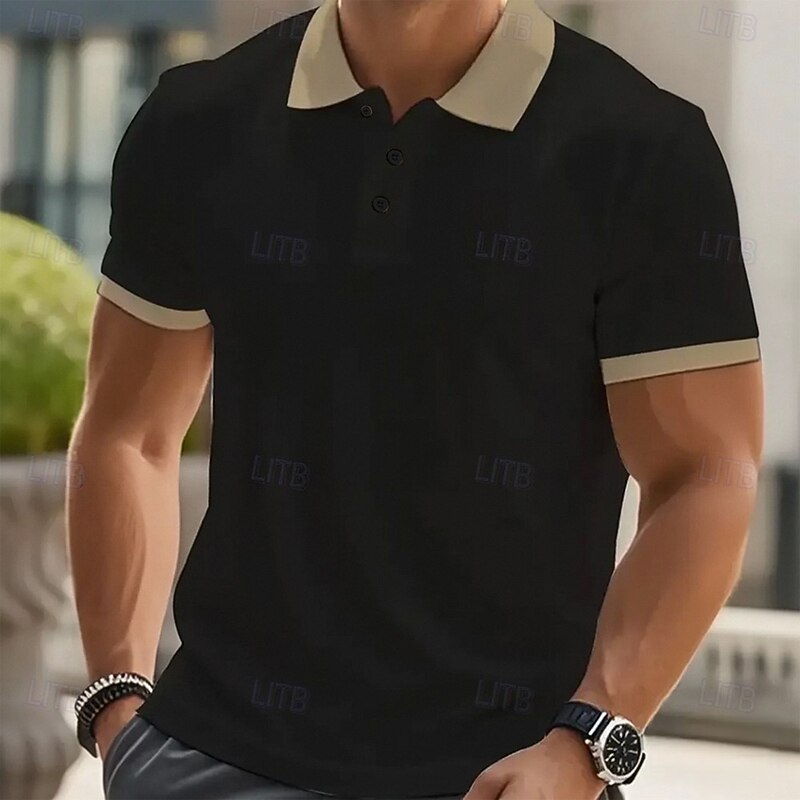 Men's Plain Golf Shirt Short Sleeve Long Sleeve Casual Daily Sports & Outdoor Athleisure Buttons Summer Black Pink Green4