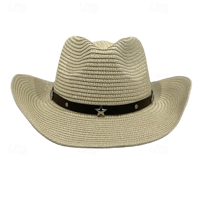 Retro Decorative Ethnic Style Decorative Hat With Belt Sunshade Straw Hat Jazz Hat2