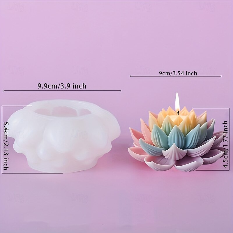 Silicone Lotus Mold - DIY Aromatherapy Candle Craft Wedding Decoration  Rose Candle Making Set Unique Gift for Valentine's Day Mother's Day Birthday4