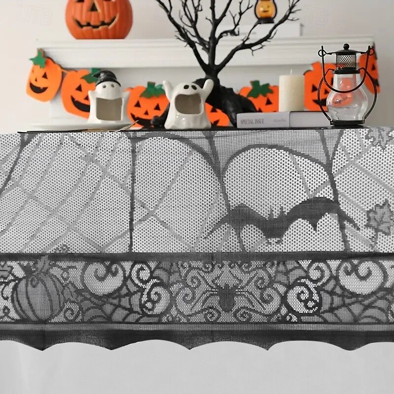 Gothic Halloween Tablecloth Scary Movie Nights & Party Decor Polyester Tablecloth4