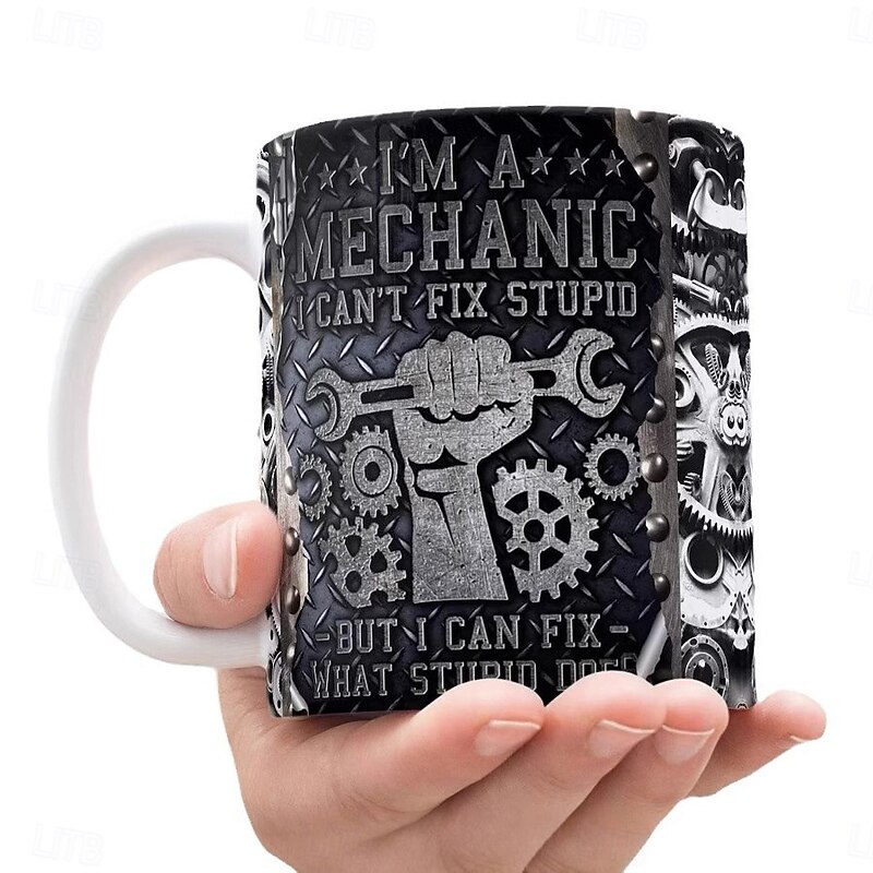 Manly Tools 3D Ceramic Coffee Mug, 330ml/12oz Novelty Cup for Men, Funny Boyfriend Gift Mug, Masculine Tool-Themed Coffee Cup for Husband, Dad, Garage or Office4