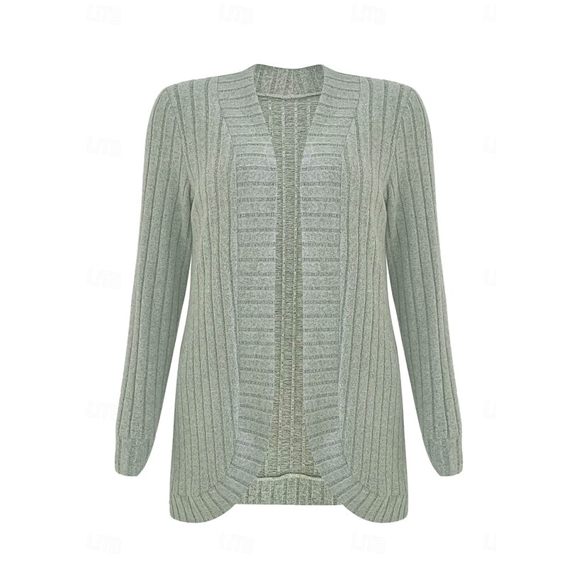 Women's Casual Jacket Breathable Comfortable Patchwork Fashion Casual Plain Vacation Street Casual Daily Wear Open Front Regular Collarless Regular Fit Long Sleeve Outerwear Black Green Summer Spring4