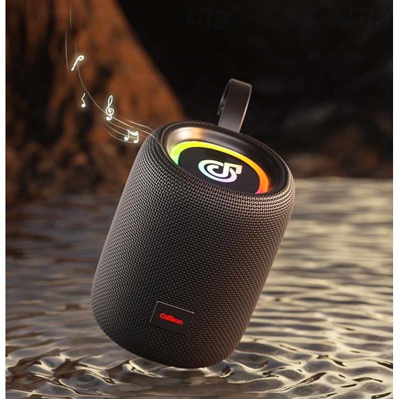 Bluetooth 5.3 IPX7 Waterproof Outdoor Speaker with Ultra-Loud Bass Stereo Sound, RGB Lights, TWS Dual Speakers Pairing, Supports USB Drive/TF-Card