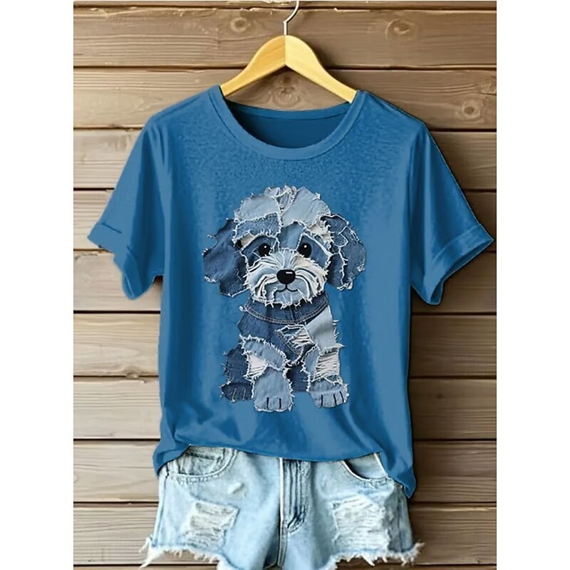 Women's T Shirt Graphic Animal Cat Vintage Stylish Classic Short Sleeve Crew Neck Regular Tops Daily Weekend Print Black White Pink Blue Green Summer Spring3