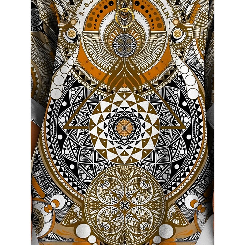 Women's Blouse Tunic V Neck Long Sleeve Boho Casual Tops Graphic Geometric Bohemia Basic Long Tops Daily Buttons Print Yellow Red Blue Purple Green Spring, Fall, Winter, Summer3