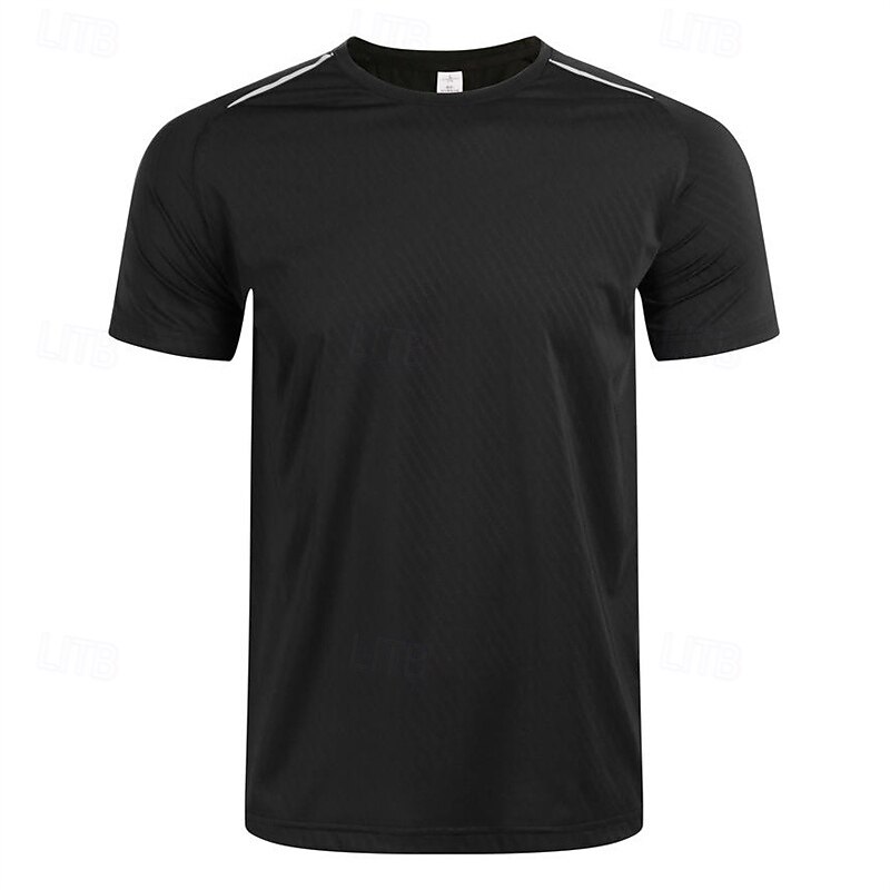 Men's Solid Colored Tennis Tee Sports Tee Reflective Strip Breathable Tennis Golf Pickleball Tee Tshirt Black White Blue Tennis Clothing2