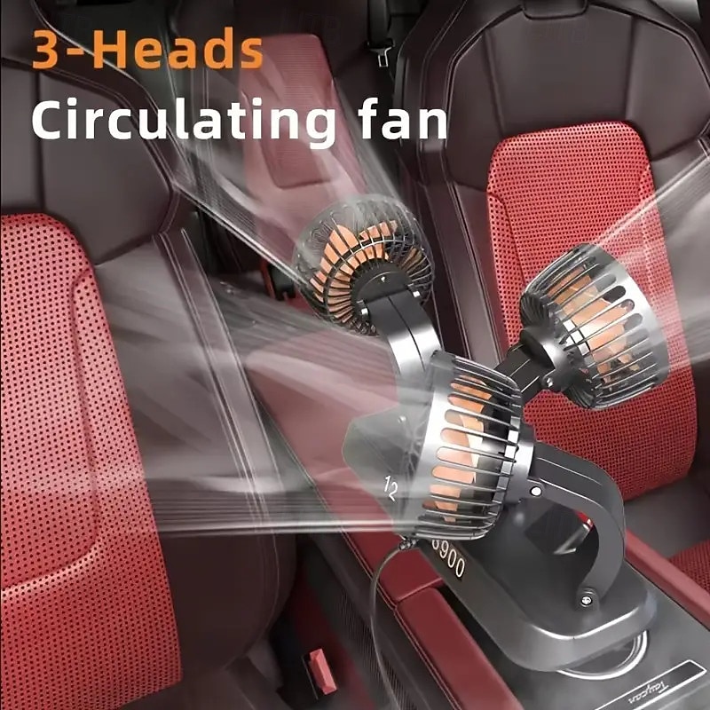 5V Car Fan Triple Head USB Interface Electronic Fan 3-speed Adjustable USB Gadget for Car Cooling Fan Car Computer Accessories - USB Fan Compatible with Notebook Computers