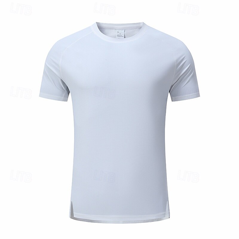 Men's Solid Colored Tennis Tee Sports Tee Hollow Out Split High Elasticity Anti-static Breathable Tennis Golf Pickleball Tee Tshirt Black White Light Green Tennis Clothing4