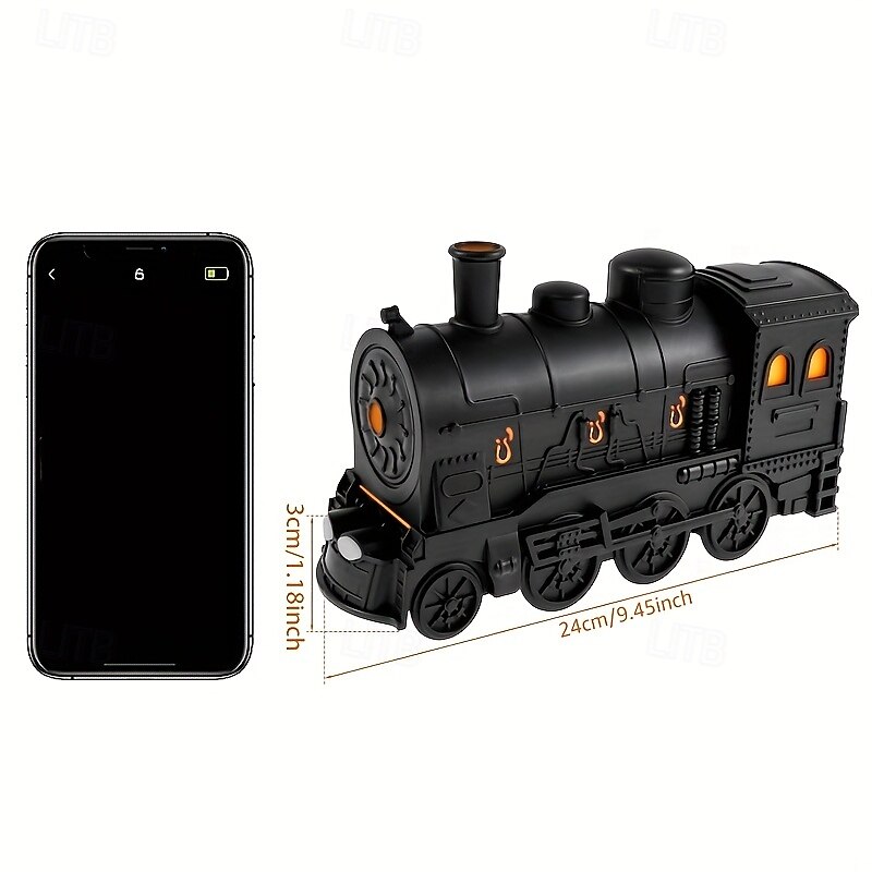 300ml Retro Vintage Steam Train Essential Oil Diffuser & Humidifier with Dual Mist Modes Remote Control Perfect for Bedroom & Home Office Decor Ideal Birthday Gift4