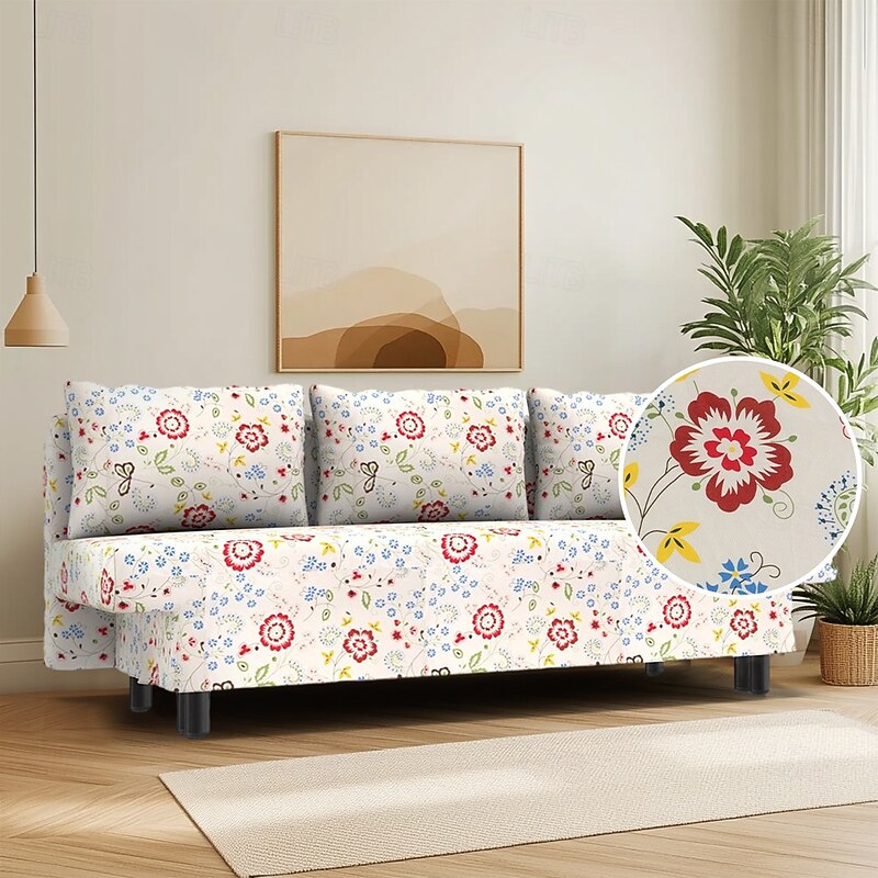 100% Cotton Sofa Cover Suitable For ÄLVDALEN Floral  Plants Quilted Slipcovers4