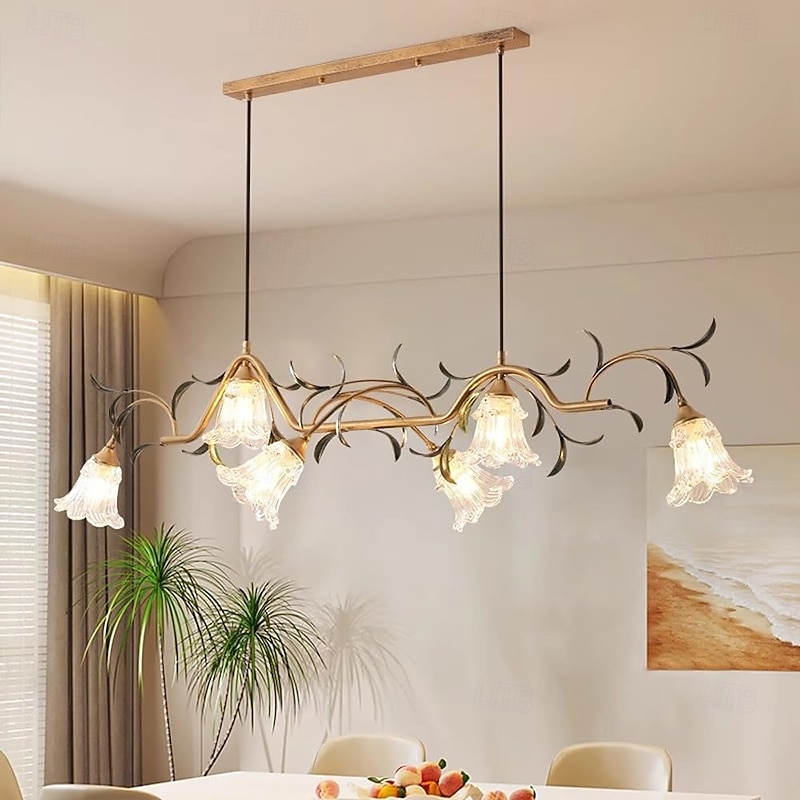 LED Chandelier Warm White 4/6 Heads Light 60cm/80cm Luxury European Crystal Unique Design Chandelier French Retro for Bedroom Dining Room 110-240V3