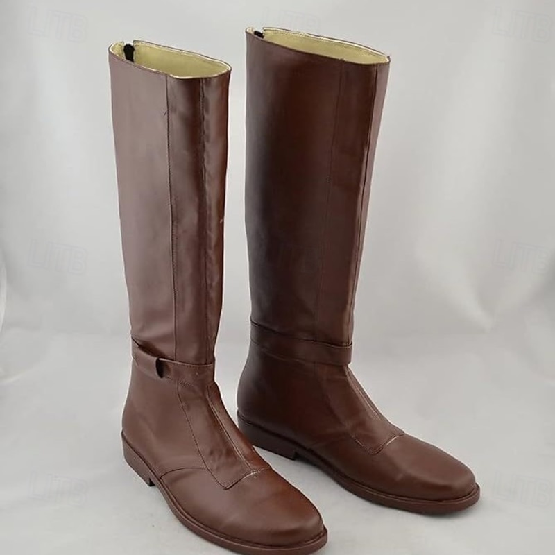 Medieval Renaissance Shoes Boots Knee High Boots Pirate Viking Crusader Fancy Dress Men's Unisex Celtic Pirate Halloween Masquerade Party & Evening LARP Ren Faire Adults Adults' Shoes All Seasons3