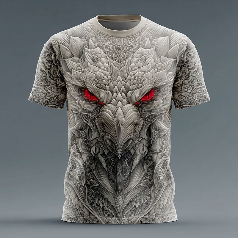 Men's Dragon T Shirt Short Sleeve T shirt 3D Print Crew Neck Shirt Exaggerated Designer Party Street Casual Black Gray Gray Summer Spring All Seasons Clothing Apparel S M L XL XXL XXXL 4XL4