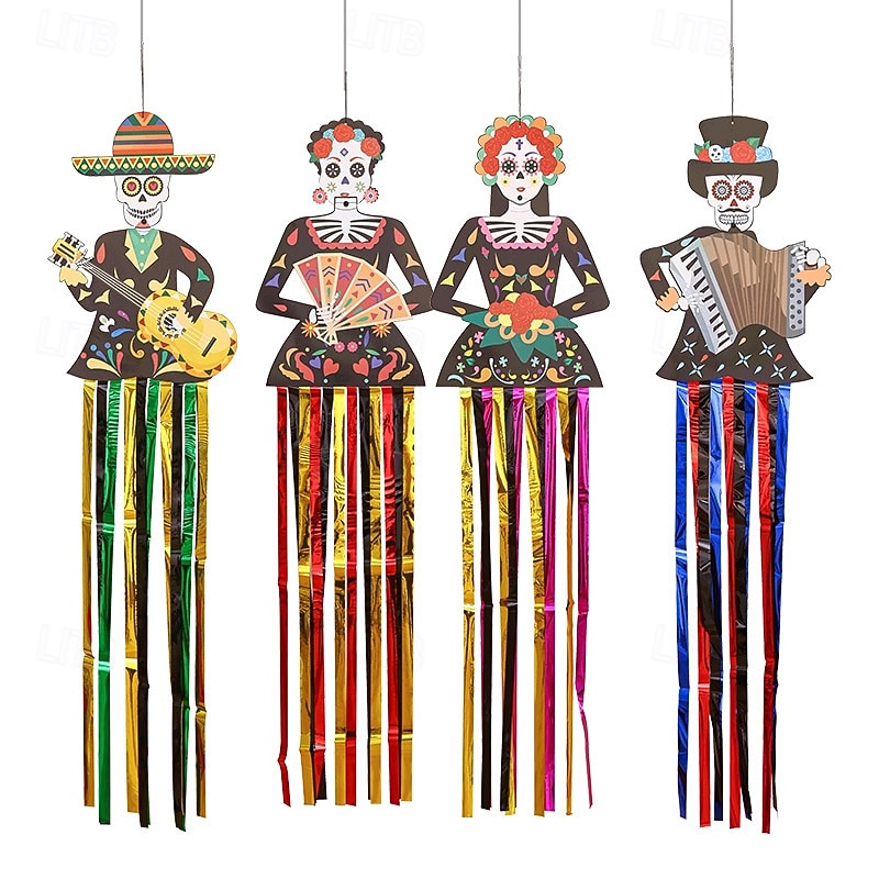Halloween Outdoor Decoration Skeleton Bride Halloween Courtyard Decoration Day of the Dead Hanging Decoration Door Hanging3