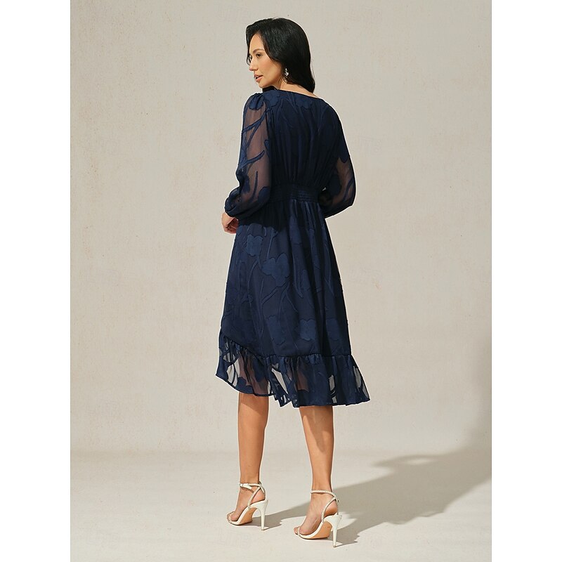 Women's Mini Dress Vintage Dress Casual Dress Vintage Casual Formal Formal Christmas Party Regular Fit Long Sleeve V Neck Blue Fall Winter4