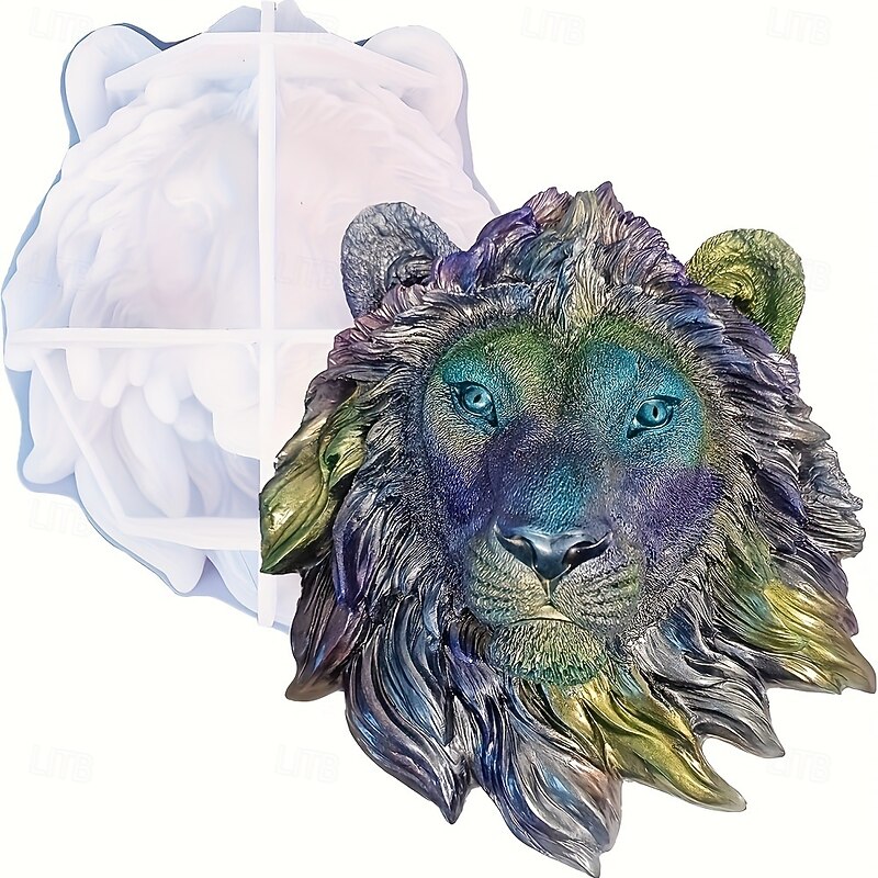 Lion and Wolf Head Silicone Resin Molds Perfect for DIY Art Crafts and Home Decor3
