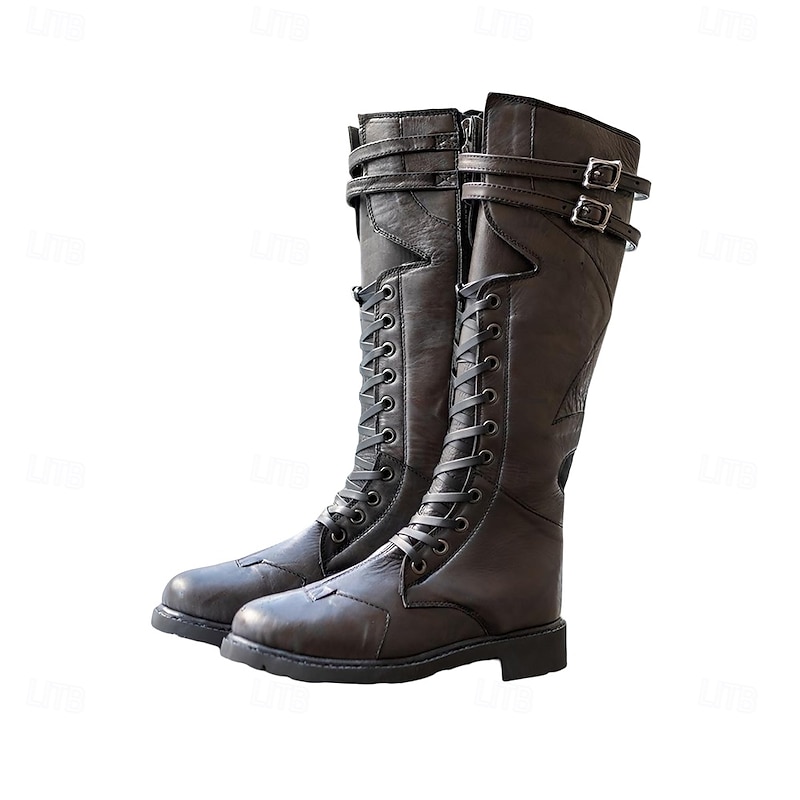 Retro Vintage Medieval Renaissance Shoes Pirate Knight Ritter Viking Fancy Dress Men's Celtic Pirate Halloween Carnival Masquerade Event / Party Masquerade Adults' Shoes4