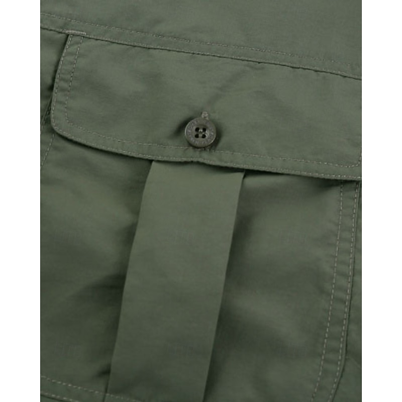 Men's Hiking Shirt Hiking top cargo shirt Long Sleeve Turndown Top Outdoor Waterproof Windproof Lightweight Polyester Dark Grey Army Green Khaki Running Camping / Hiking / Caving3