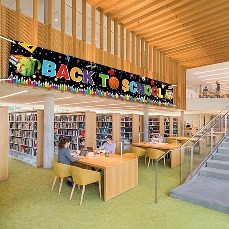 Back to School Fence Banner for Students Welcome Party Decoration Hanging Banners for Party Supply2