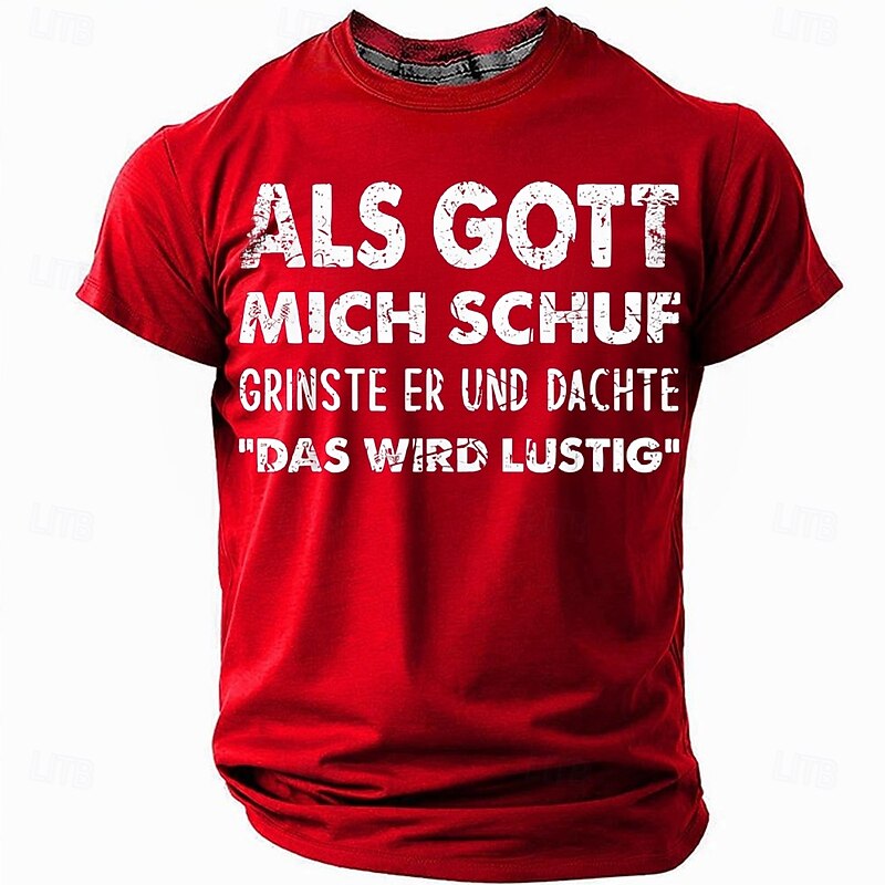 Men's Funny Short Sleeve T-Shirt with 'When God Created Me He Grinned That Will Be Funny' Quote, Humorous Lifestyle Tee Top4