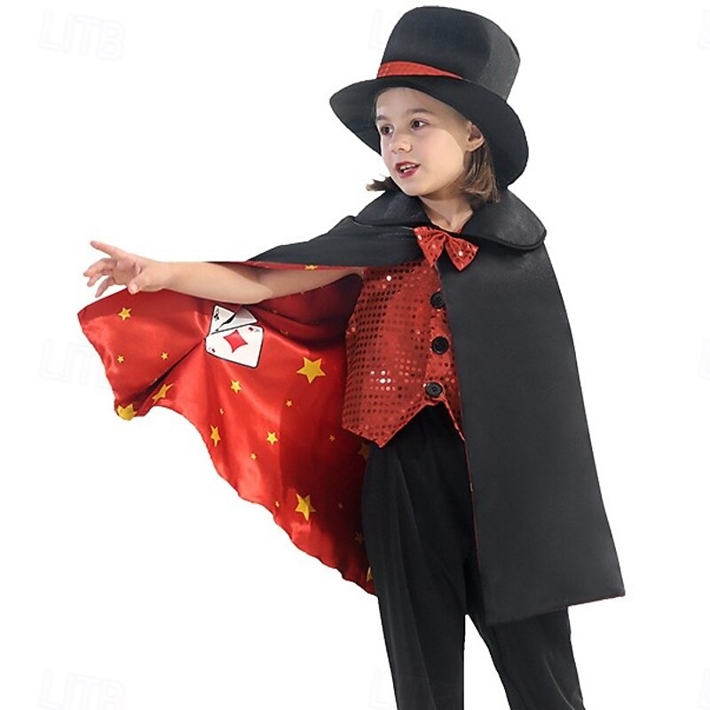 Magician Halloween Dress Outfits Costume STEM Day Career Role Play Cosplay Kid's Boys' Girls' Halloween Carnival World Book Day Performance Educational Dress Up School Event Dress Up Easy Halloween