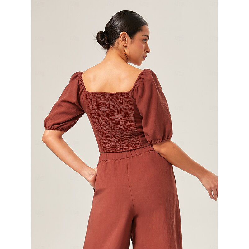 Lyocell-blend Smocked Blouse3