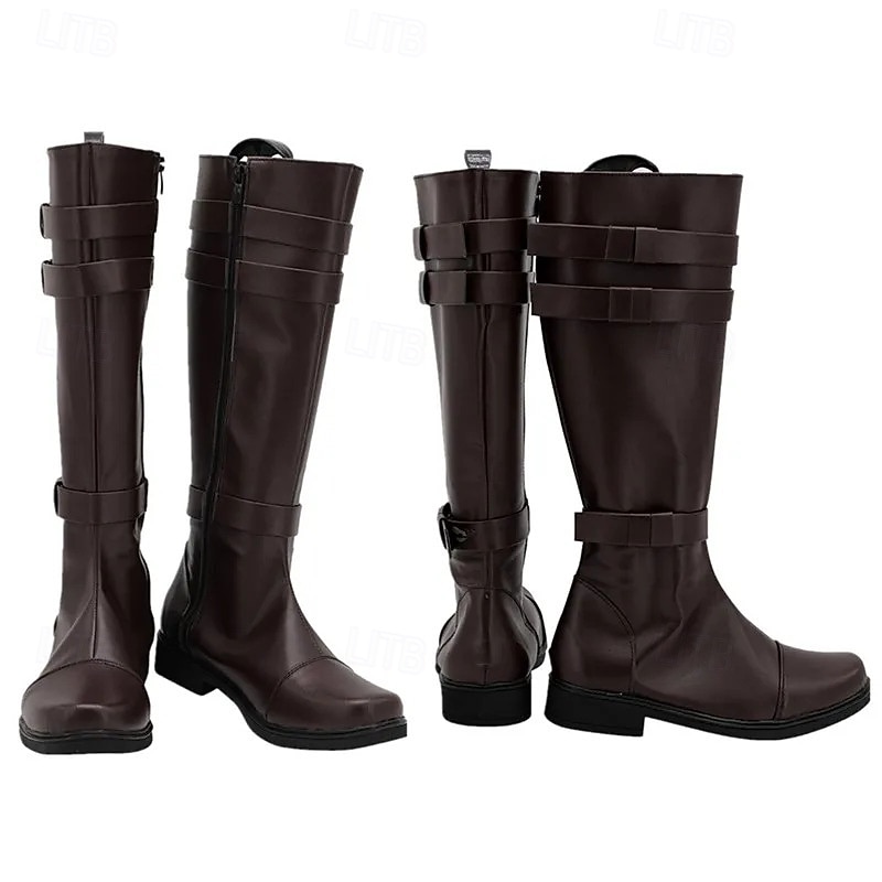 Medieval Renaissance Shoes Knee High Boots Flat Jazz Boots Pirate Viking Crusader Fancy Dress Men's Celtic Pirate Halloween Masquerade Halloween Party & Evening LARP Adults Adults' Shoes All Seasons4