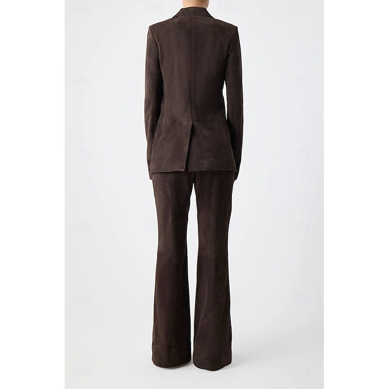 Women's 2 Pieces Suits Formal Wedding Guest Satin Stretch Satin Elegant Vintage Luxurious Long Sleeve Floor Length Peak Lapel Single Breasted4