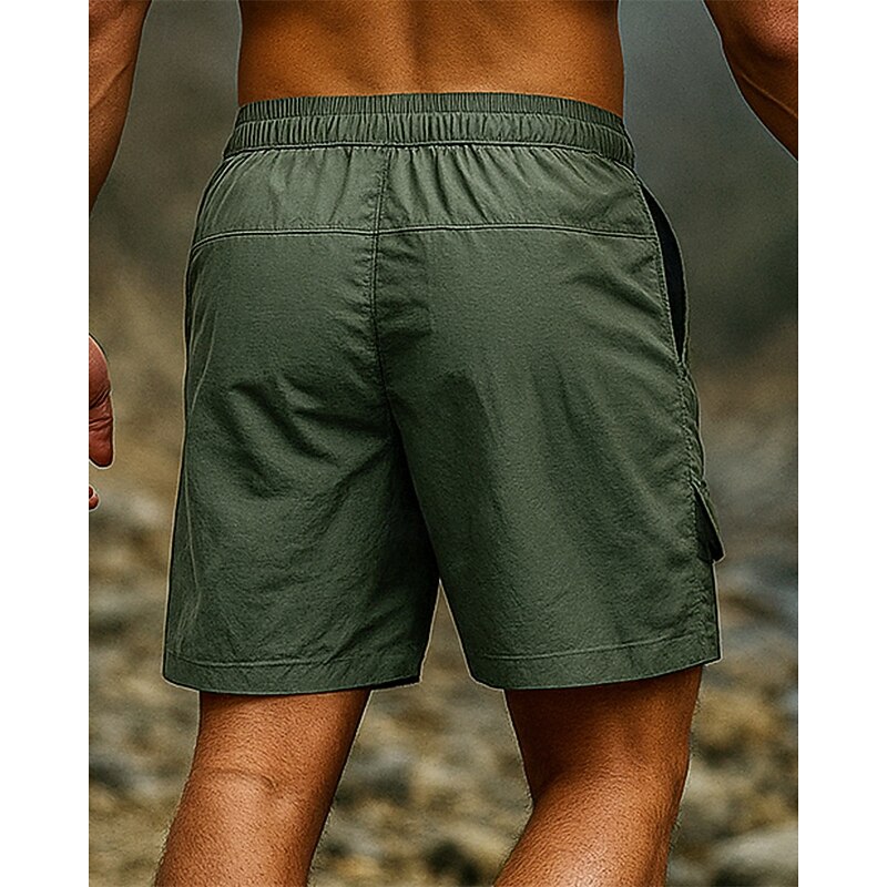 Men's Cargo Shorts Hiking Shorts sport shorts Patchwork Summer Outdoor Regular Fit Quick Dry Lightweight Breathable Shorts Drawstring Pocket Elastic Waist Black Army Green Tennis Golf Running S M L2