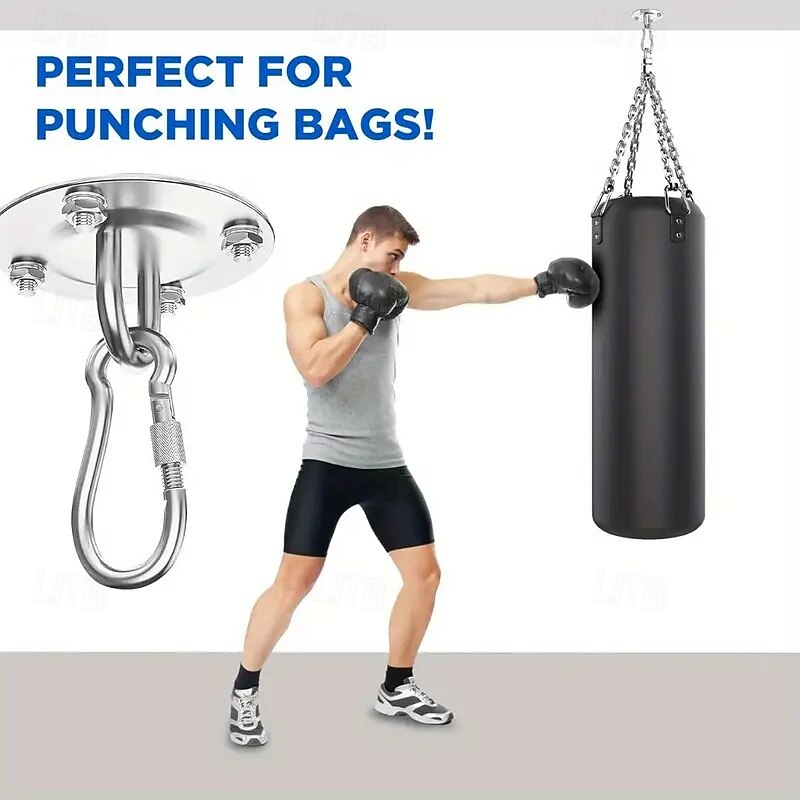 6-Piece Work Swing Hanger - Stainless Steel Hook Ceiling Swing Mount Swing Hook Swing Hardware Kit for Hammock Yoga Sandbag Multiple Indoor Outdoor Gyms2