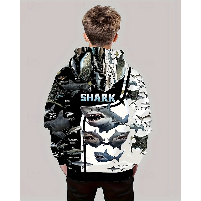 Boys' 3D Animal Hoodie Long Sleeve Spring Fall Fashion Streetwear Kids 4-12 Years Hooded Outdoor Casual Daily Regular Fit2