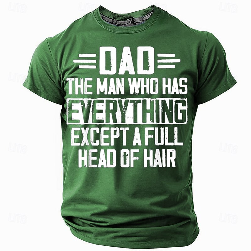 Men's Father T Shirt Short Sleeve T shirt 3D Print Crew Neck Shirt Fashion Daily Basic Street Casual Daily Black Red Blue Summer Spring Clothing Apparel S M L XL XXL XXXL