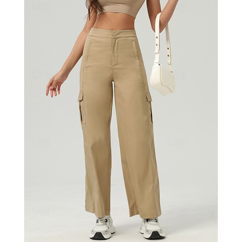 Women's Sweatpants Cargo Pants Hiking Pants Trousers Summer Outdoor Regular Fit Quick Dry Lightweight Breathable Sweatpants Elastic Waist Black Khaki Tennis Golf Running S M L XL4