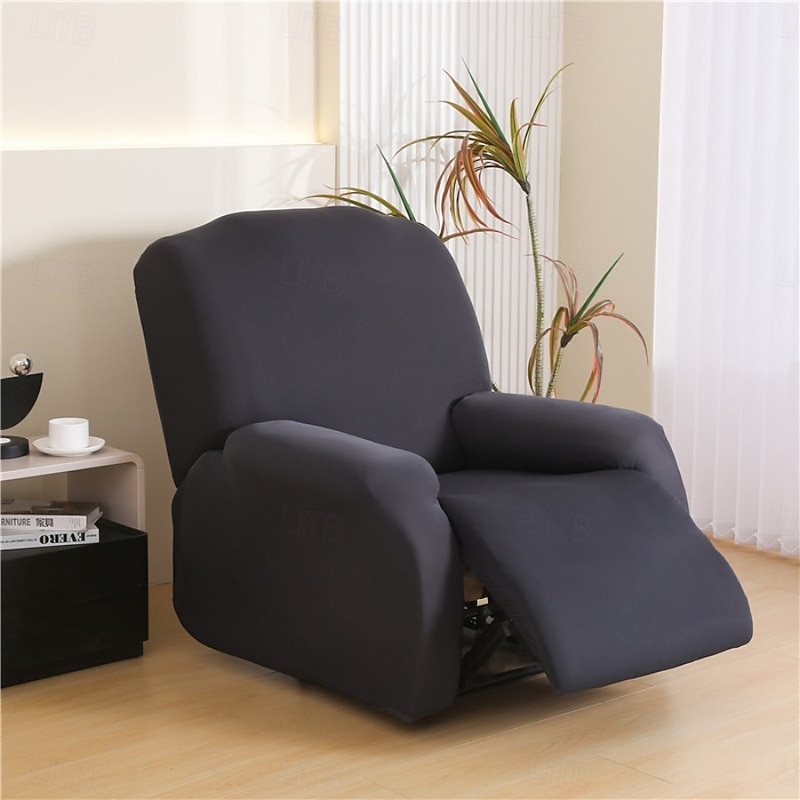 4-Piece Lounge Chair Sofa Cover Set - Elastic Functional Sofa Slipcovers for Living Room Furniture Protection
