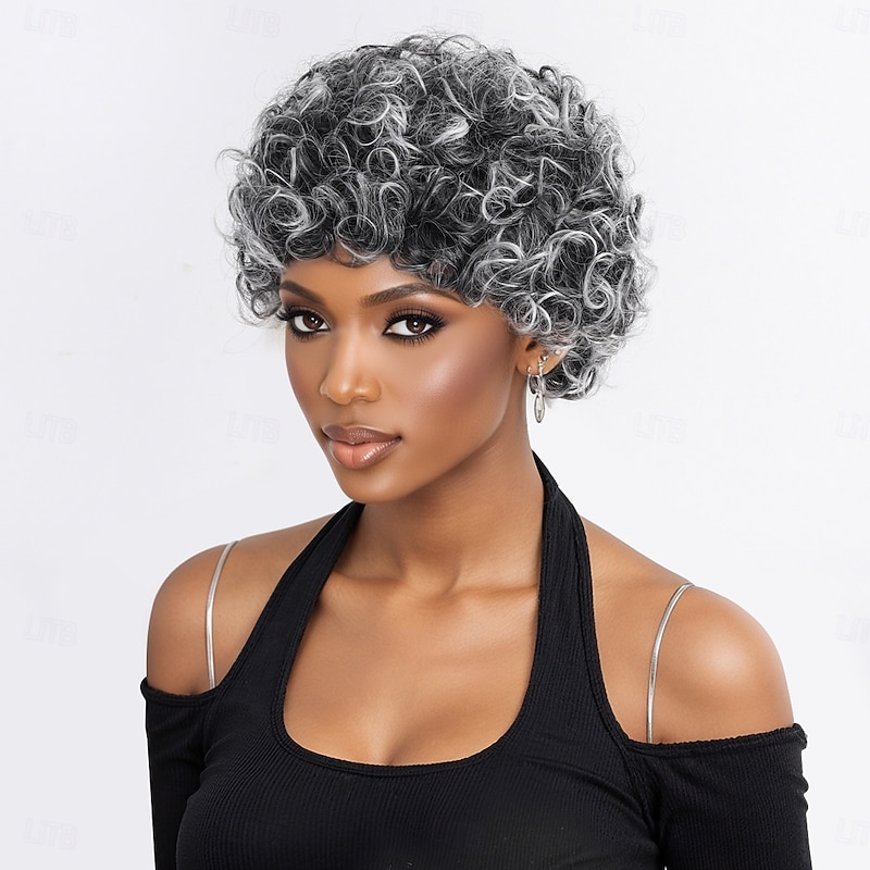 Synthetic Wig Wavy Curly Weave Asymmetrical Neat Bang Machine Made Wig 30 inch 32 inches A1 Synthetic Hair Women's Classic Comfortable Color Gradient Multi-color4