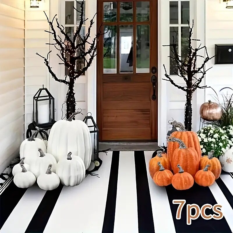7 Pieces/Set Garden Holiday Decoration 7 Pieces Simulation Pumpkin Model Fake Vegetables DIY Crafts Home Birthday Wedding Halloween Decoration Party House Decoration Perfect Holiday Gift3