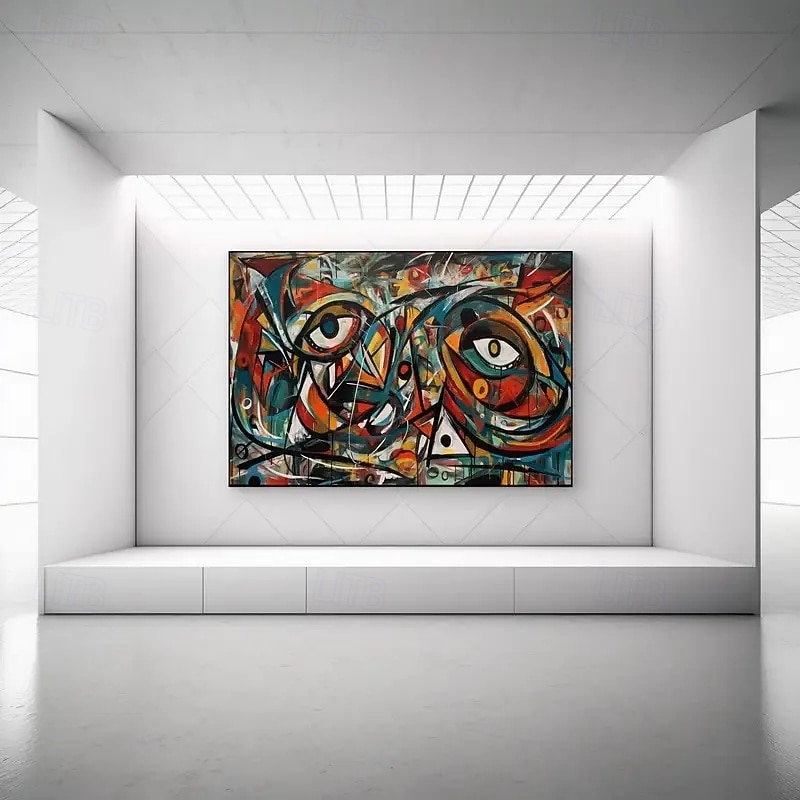 A Large Abstract Modern Art Canvas Print Unframed Picasso Style Wall Painting. Mixed Tones. No Electricity Required Decorative Poster Suitable For Living Room And Bedroom.2