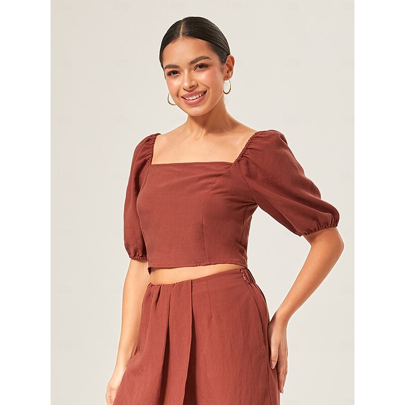 Lyocell-blend Smocked Blouse4