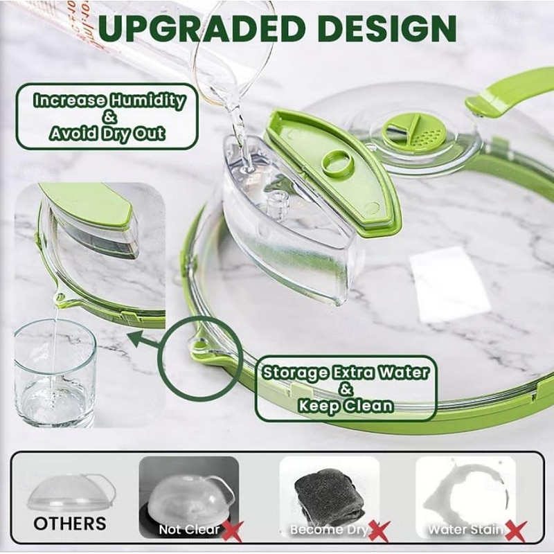 Microwave Cover for Food, High-Temperature Resistant Steam Lid with Water Injection Design, Moisture-Retaining Splatter Guard for Heating and Food Preservation4