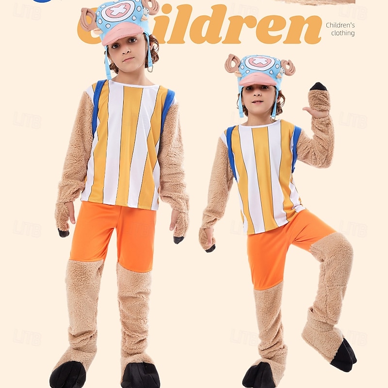Pirate Tony Tony Chopper Anime Outfits Costume Cosplay Suits Halloween Carnival World Book Day Performance Educational Dress Up School Event Dress Up Top Pants Gloves For Boys' Kid's