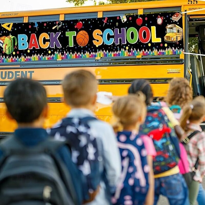 Back to School Fence Banner for Students Welcome Party Decoration Hanging Banners for Party Supply4