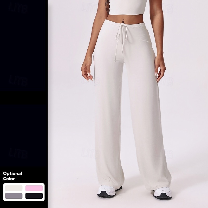 Women's fitness pants sport pants Yoga Leggings Lightweight Pilates Running Fitness Pants Solid Color Black White Pink Fall Winter Sports Activewear Micro-elastic