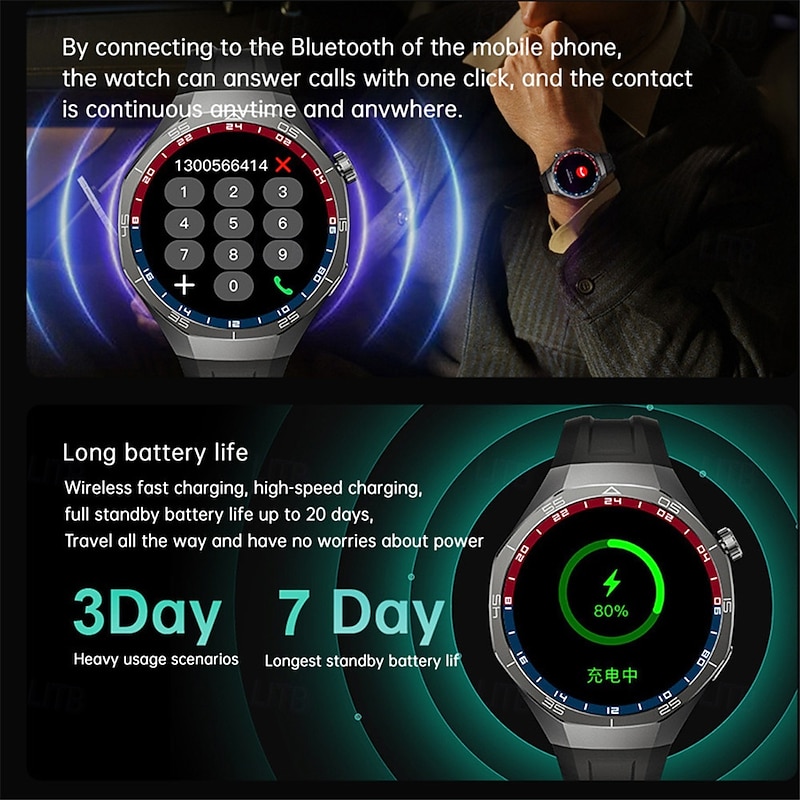 C15Pro Smart Watch 1.52 Inch HD AMOLED Screen NFC Tracker Bluetooth Call Health Monitoring Watch3