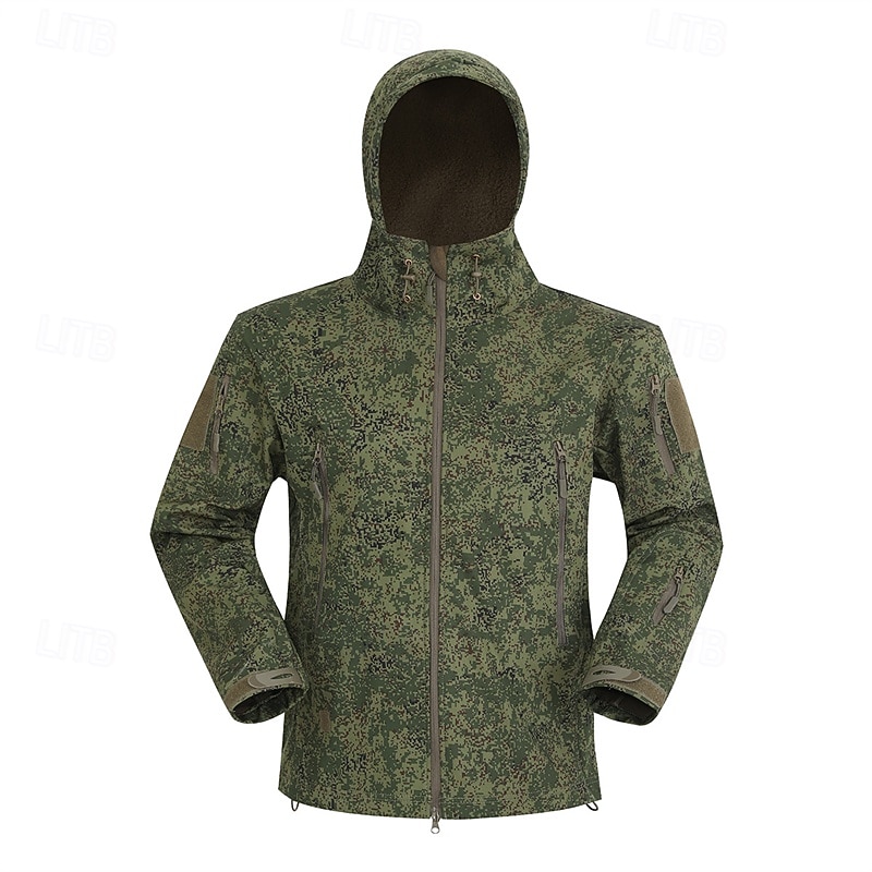 Men's Hiking Jacket Winter Coat Hiking Fleece Jacket Winter Outdoor Thermal Waterproof Windproof Winter Fleece Jacket Yellow Light Green Green Khaki2