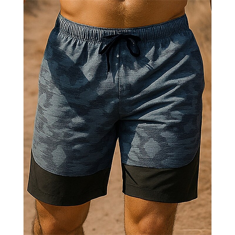 Men's Hiking Shorts Patchwork Summer Outdoor Regular Fit Quick Dry Lightweight Elastic Breathable Shorts Elastic Waist Dark Green Grey Tennis Golf Running M L XL XXL XXXL4