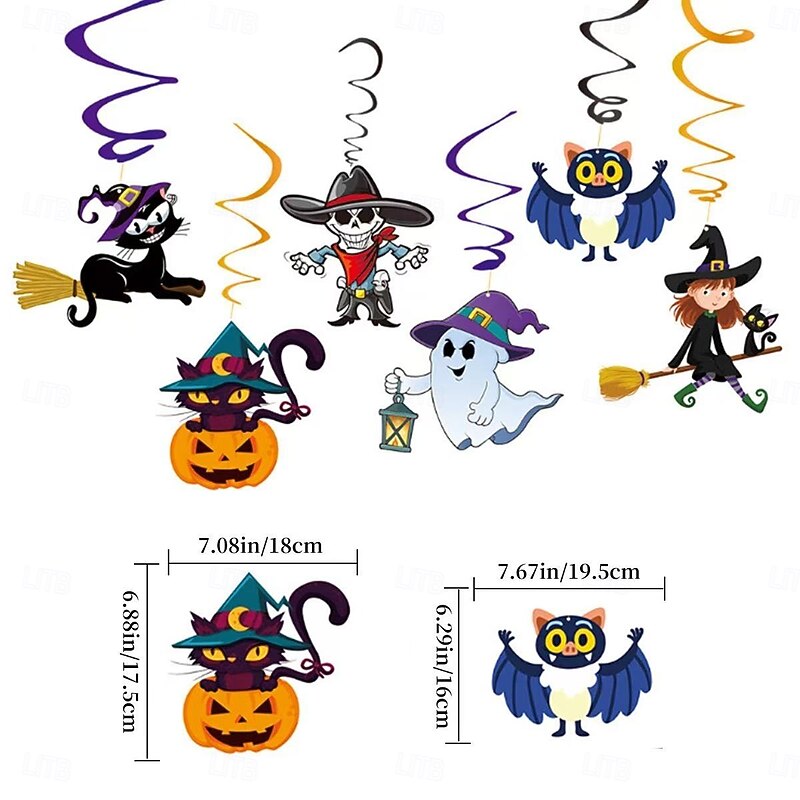 Halloween Party Decoration Kit, Birthday and Family School Hanging Banners, Triangle Flags and Honeycomb Balls for Festive Home and Classroom Decor4