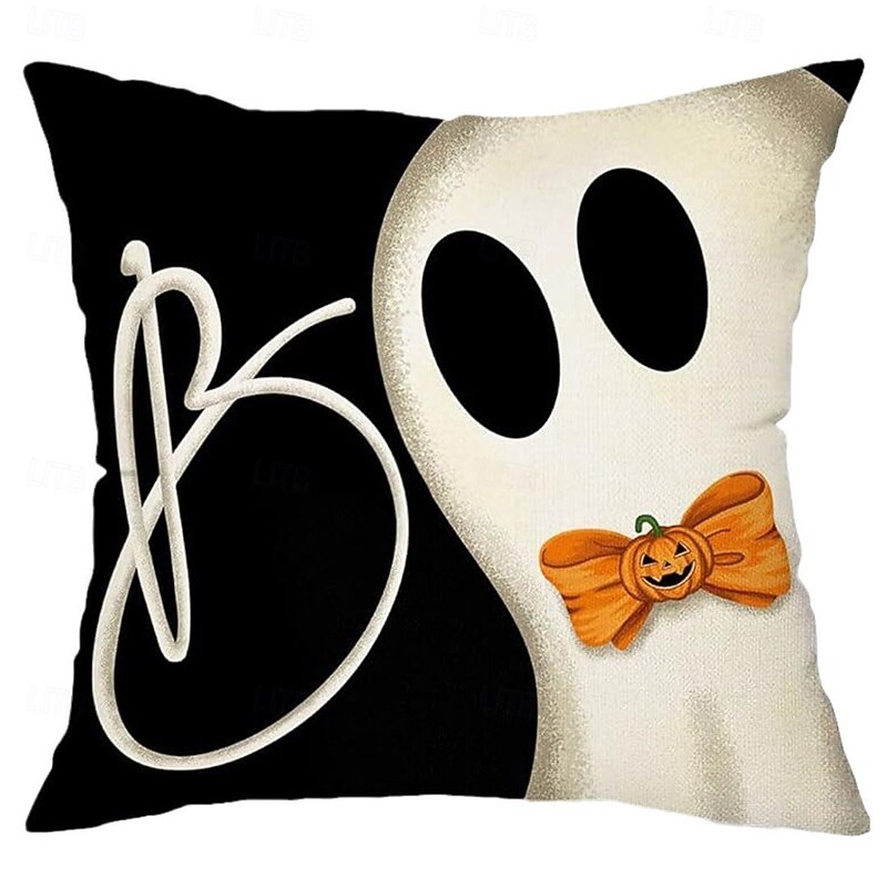 1 pcs Linen Pillow Cover, Halloween Square Traditional Classic4